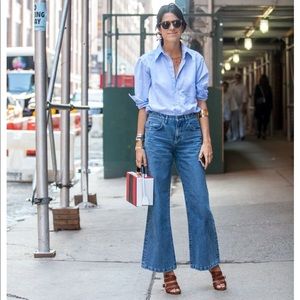 NWT MiH Topanga Mid-Rise Wide Leg Cropped Jeans